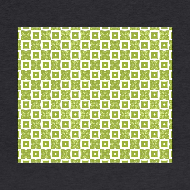 Pistachio green floral and rectangle pattern by Uniquepixx